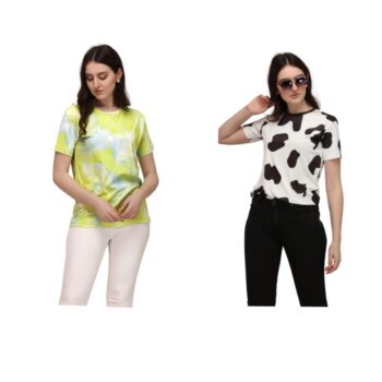 BUY NOW EXCLUSIVE OVERSIZE T-SHIRT COMBO OF 2 FOR WOMEN BY SHRIEZ