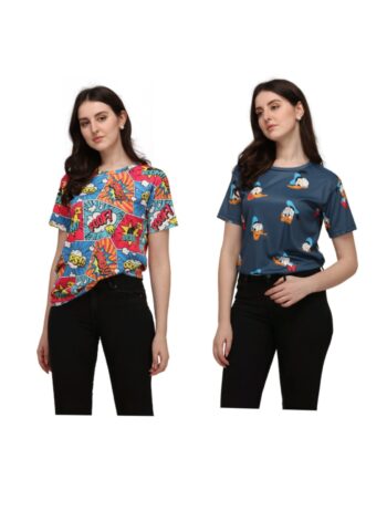 BUY NOW EXCLUSIVE OVERSIZE T-SHIRT COMBO OF 2 FOR WOMEN BY SHRIEZ
