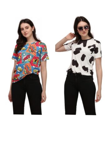 BUY NOW EXCLUSIVE OVERSIZE 2 T-SHIRT COMBO FOR WOMEN BY SHRIEZ