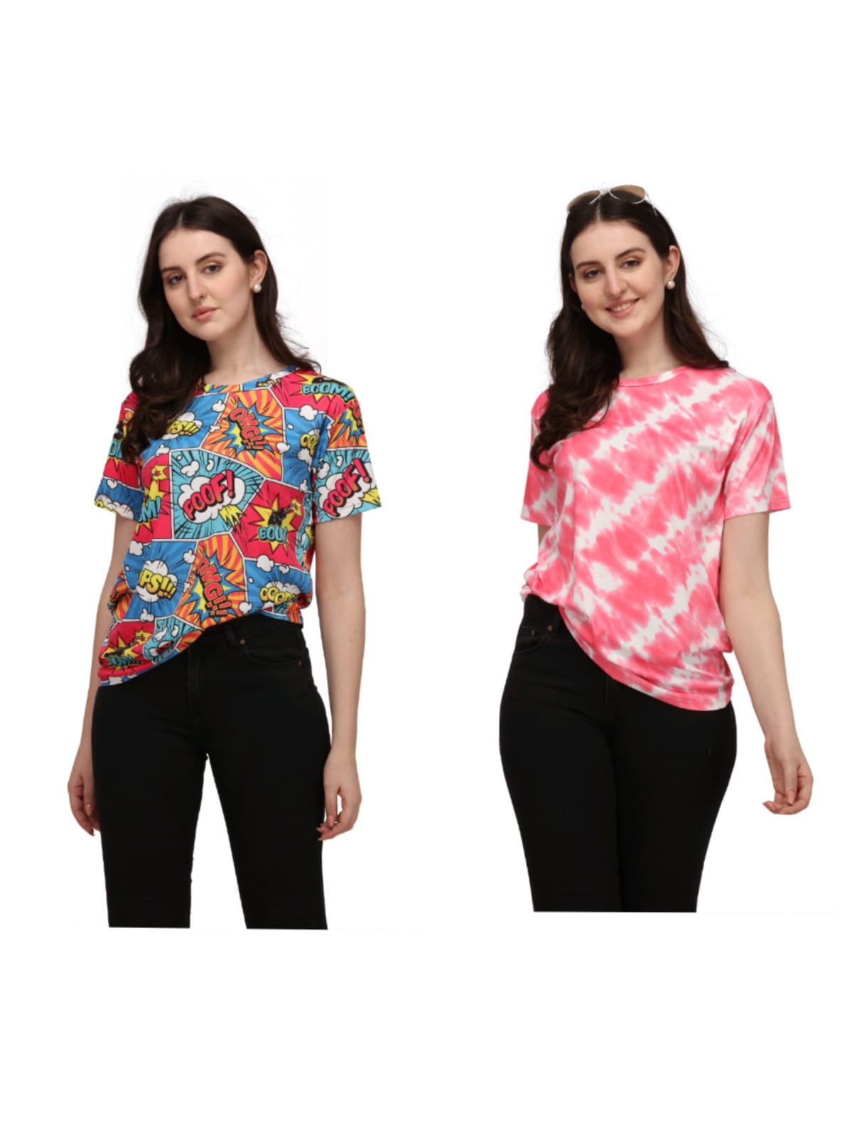 BUY NOW EXCLUSIVE OVERSIZE T-SHIRT COMBO OF 2 FOR WOMEN BY SHRIEZ