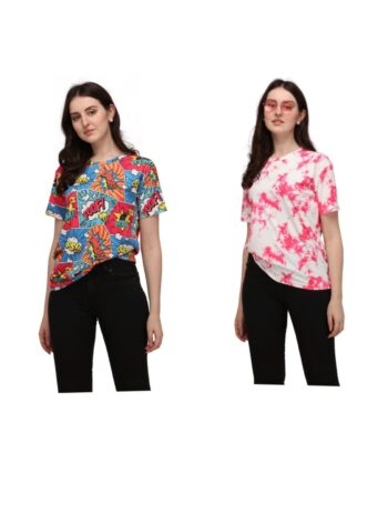 BUY NOW EXCLUSIVE COMBO OF 2 OVERSIZE T-SHIRT FOR WOMEN BY SHRIEZ