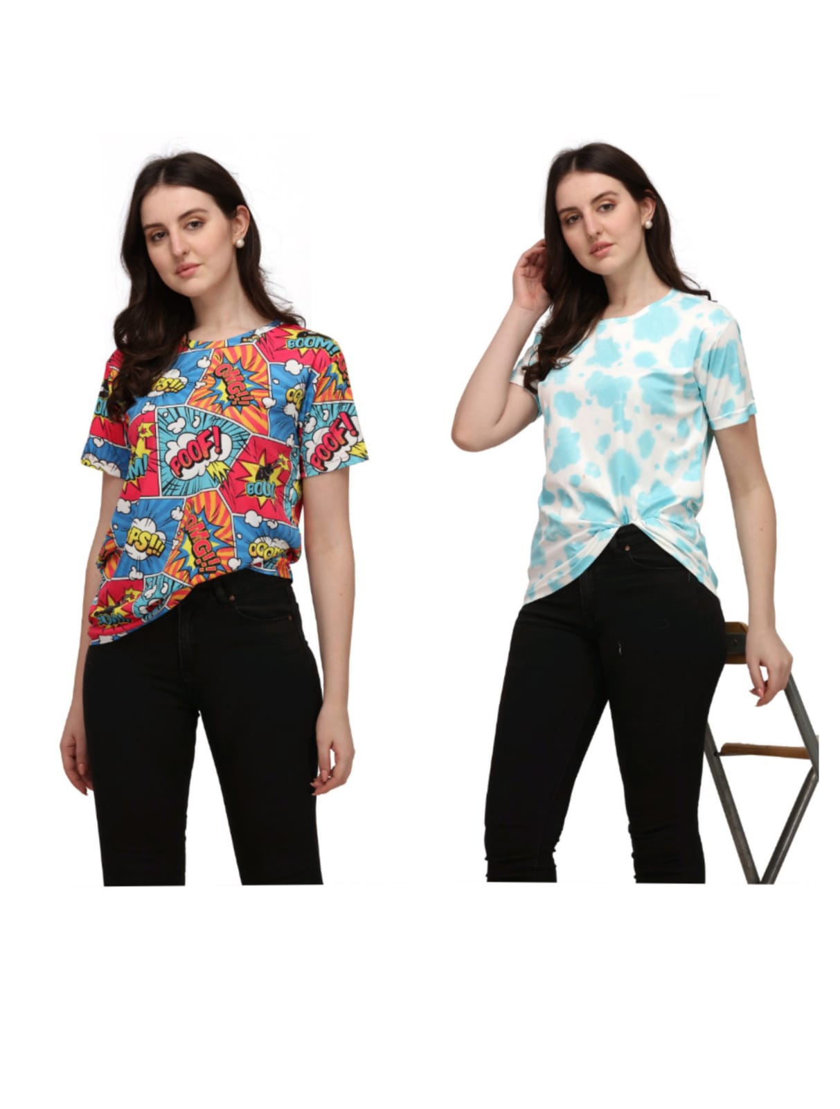 BUY NOW EXCLUSIVE COMBO OF 2 OVERSIZE T-SHIRT FOR WOMEN BY SHRIEZ