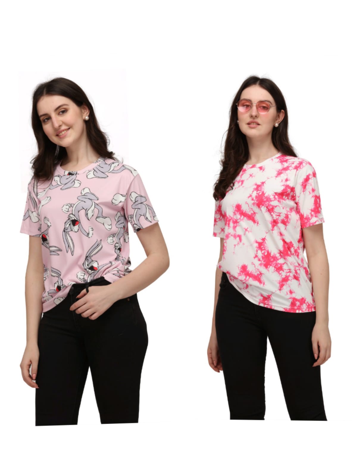 BUY NOW EXCLUSIVE COMBO OF 2 OVERSIZE T-SHIRT FOR WOMEN BY SHRIEZ