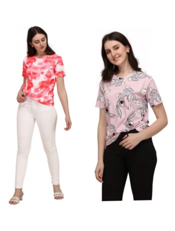 BUY NOW EXCLUSIVE COMBO OF 2 OVERSIZE T-SHIRT FOR WOMEN BY SHRIEZ