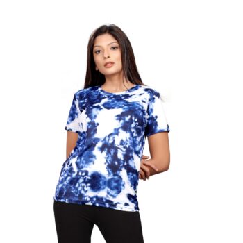 BEAUTIFUL SHRIEZ OVERSIZED WOMEN NAVY BLUE T-SHIRT BY SHRIEZ