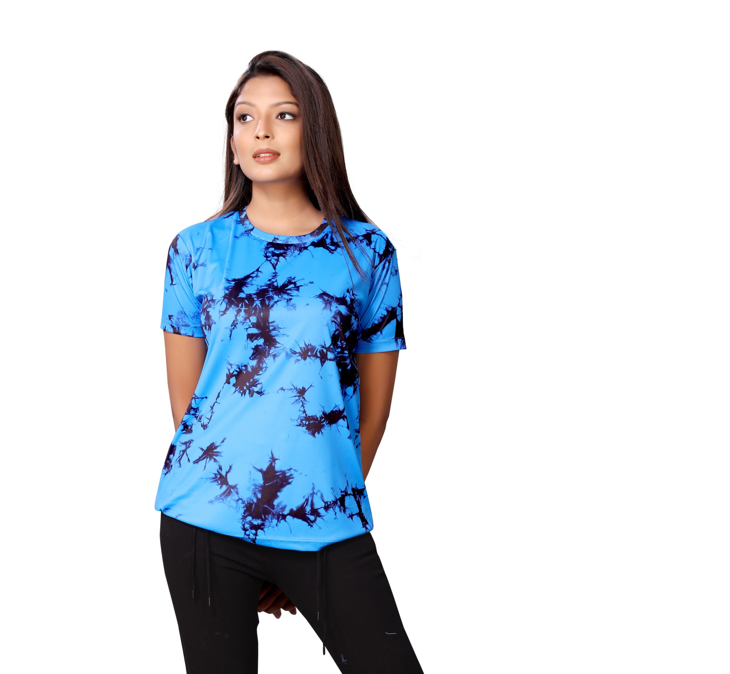 BEAUTIFUL SHRIEZ OVERSIZED BLUE WOMEN T-SHIRT BY SHRIEZ