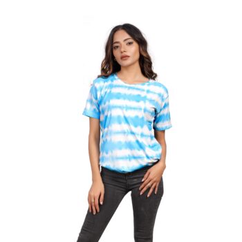 BEAUTIFUL SHRIEZ OVERSIZED SKY BLUE WOMEN T-SHIRT BY SHRIEZ