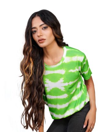 BEAUTIFUL SHRIEZ OVERSIZED GREEN WOMEN T-SHIRT BY SHRIEZ