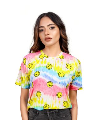 BEAUTIFUL SHRIEZ OVERSIZED WOMEN SMILY T-SHIRT BY SHRIEZ