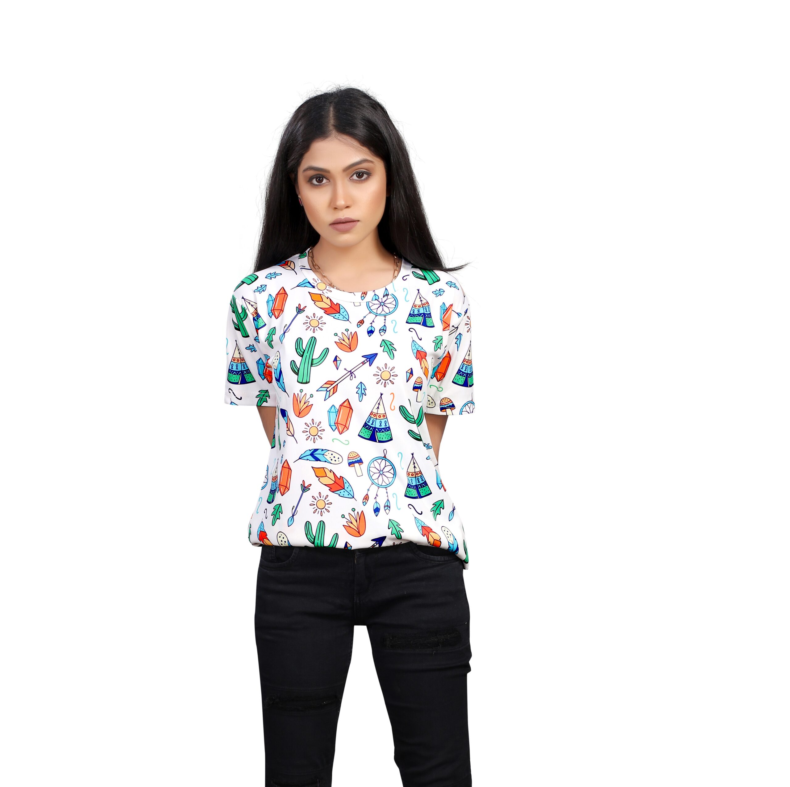 BEAUTIFUL SHRIEZ OVERSIZED WOMEN WHITE T-SHIRT BY SHRIEZ