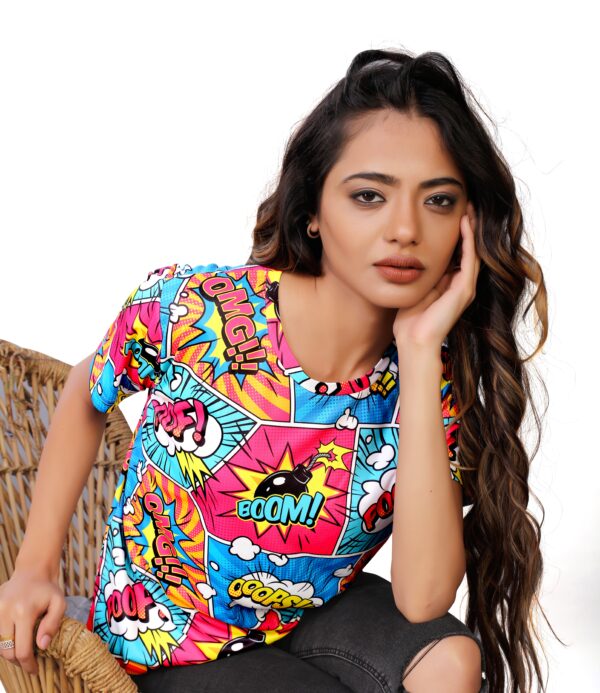 BEAUTIFUL SHRIEZ OVERSIZED WOMEN T-SHIRT MULTICOLOR BY SHRIEZ