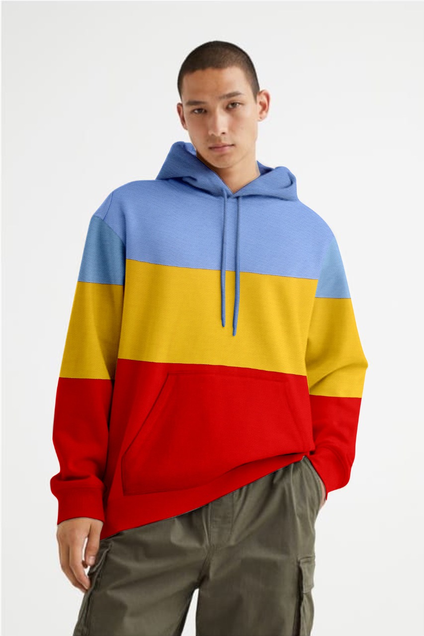 ATTRACTFUL COLORBLOCK MEN HOODIE COTTON BY SHRIEZ