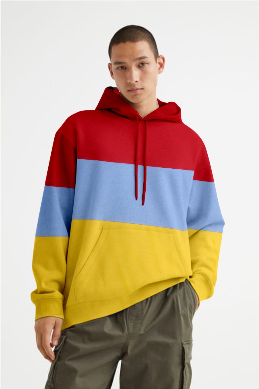 ATTRACTFUL COLORBLOCK MEN HOODIE COTTON BY SHRIEZ