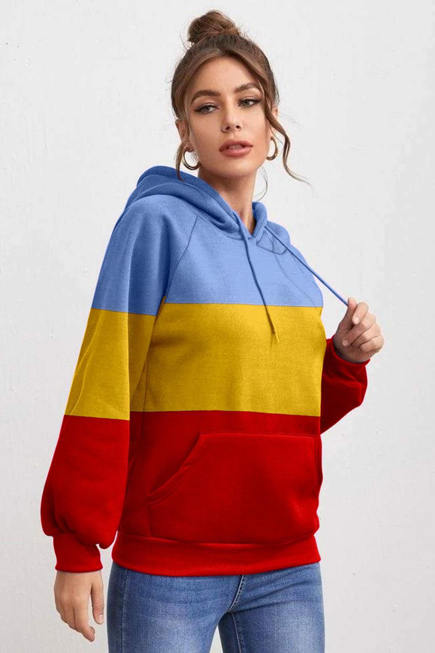 BEAUTIFUL COLORBLOCK HOODIE FOR WOMEN BY SHRIEZ